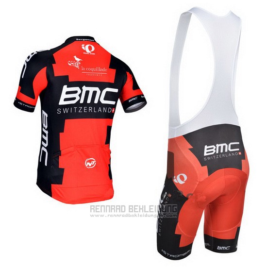 2014 Fahrradbekleidung BMC Rot und Shwarz Trikot Kurzarm und Tragerhose